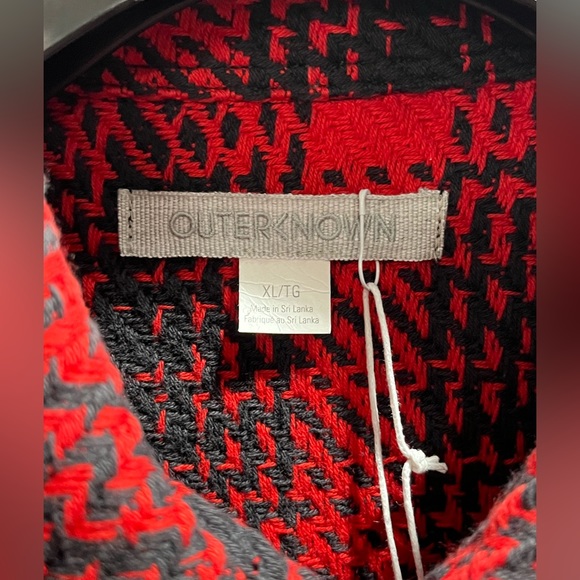 Outerknown Cloud Weave Men's Red Plaid Button Blanket Shirt Sz XL New Organic - Picture 2 of 7
